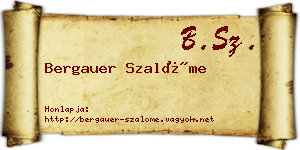 Bergauer Szalóme névjegykártya